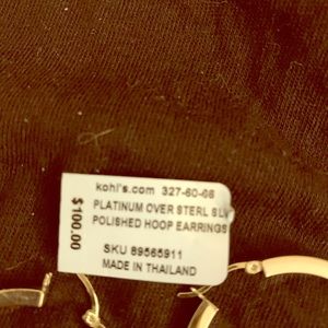 Hoop Earrings.  Platinum over Sterling Silver